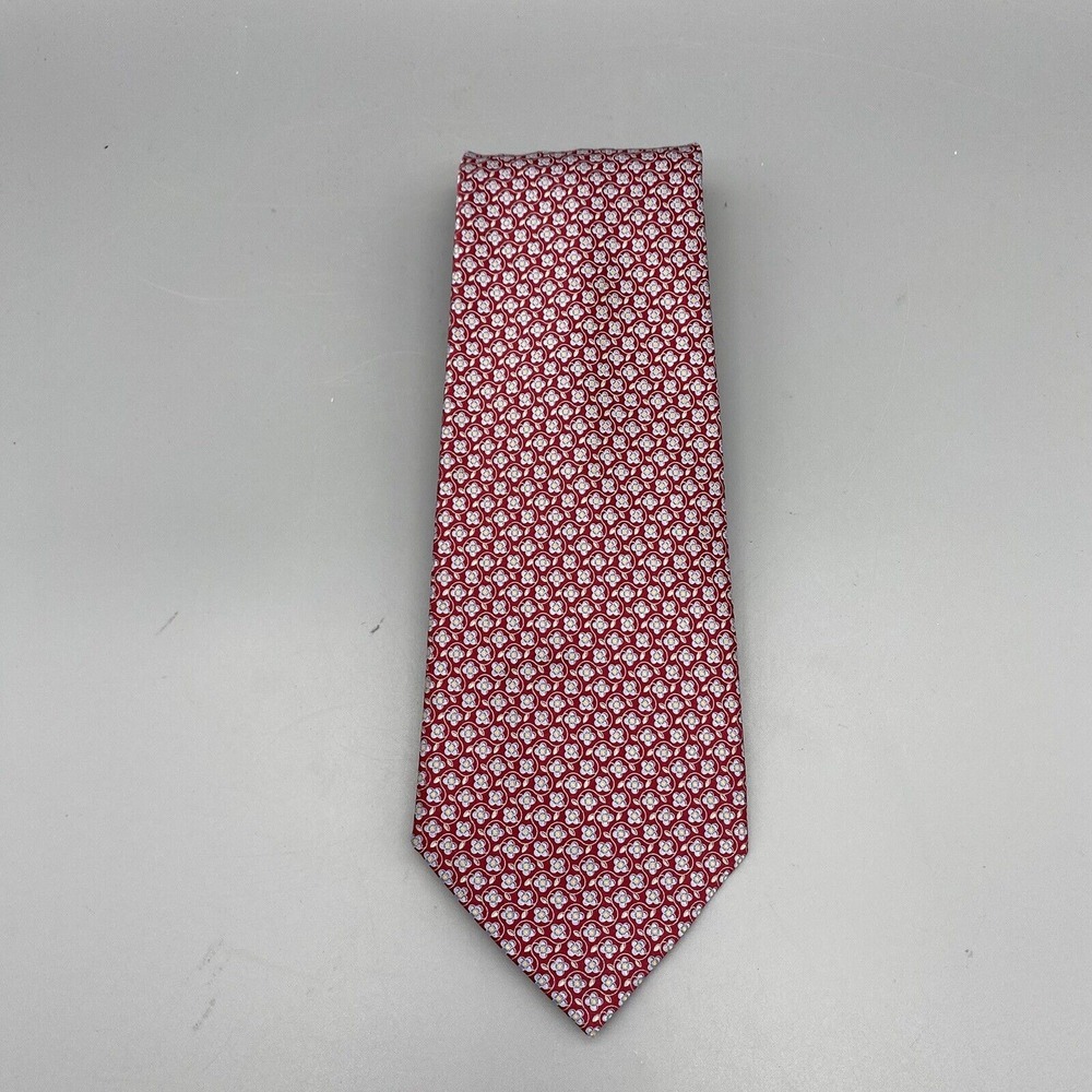 BURMA BIBAS MEN'S TIE‎ Burgundy/Floral LENGTH: 60"